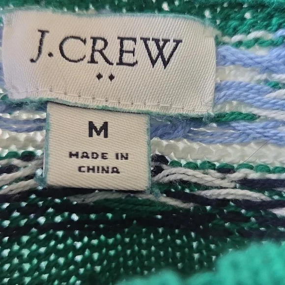 J Crew Factory Fairisle green sweater size M - Picture 3 of 4